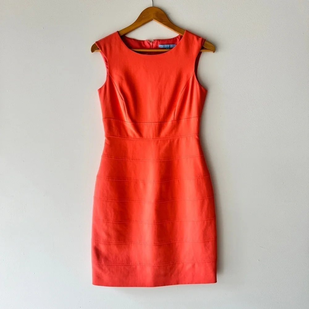 Antonio Melani - Sleeveless Sheath Dress in Coral - Picture 2 of 9